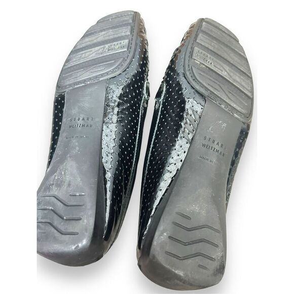 Stuart Weitzman Patent Leather Crocodile Loafers - Picture 4 of 5